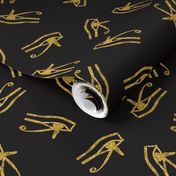 Eye of Horus - Gold Glitter on Black Onyx