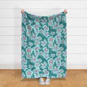 Spotted Orchids Aqua on Teal 150