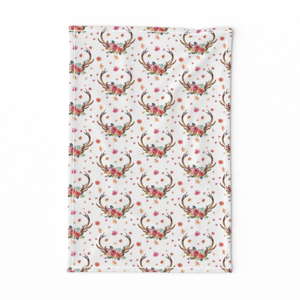 Floral Deer Garden - White