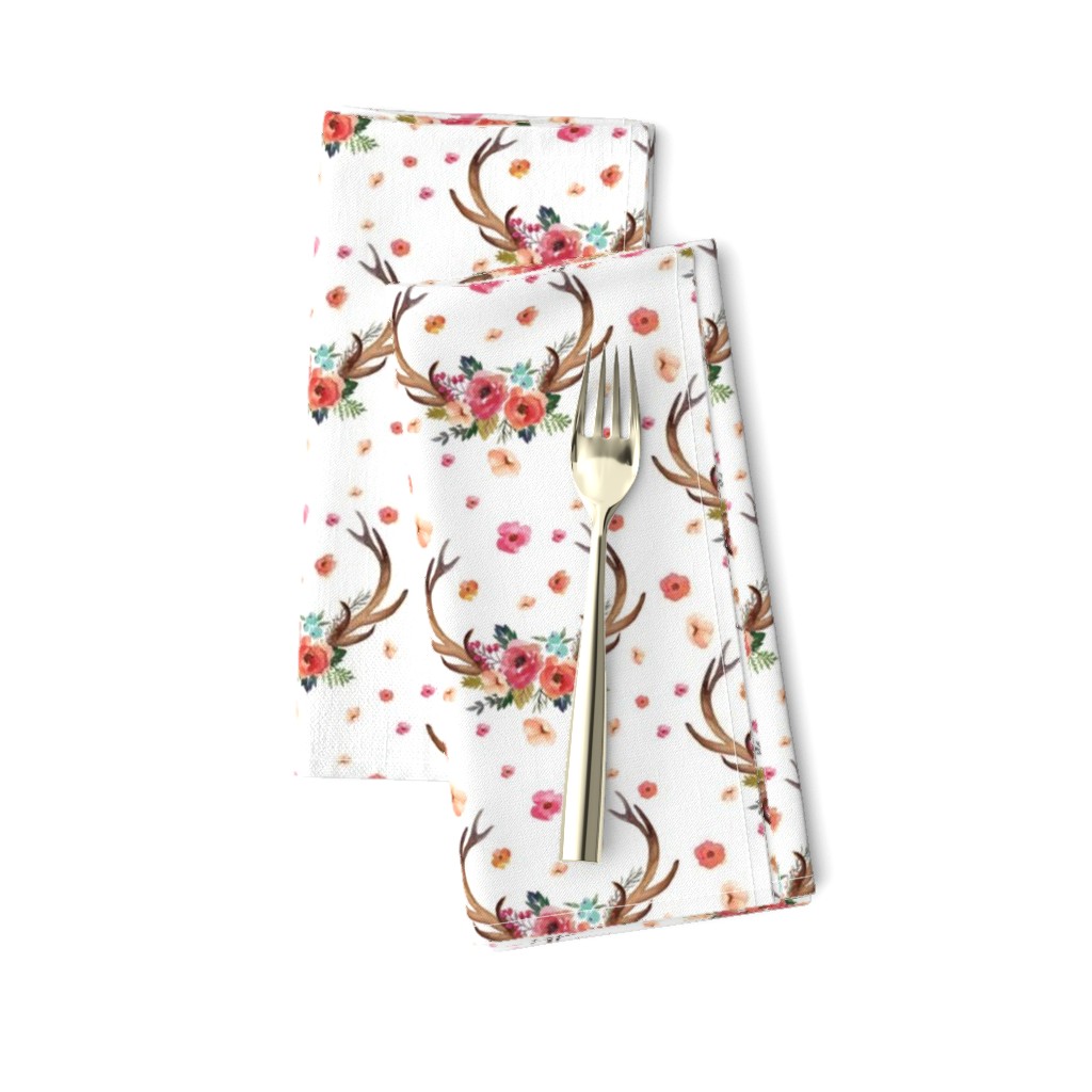 Floral Deer Garden - White