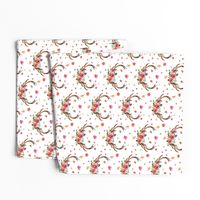 Floral Deer Garden - White