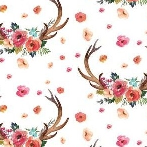 Floral Deer Garden - White