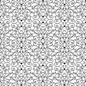 Decorative black and white ornamental pattern