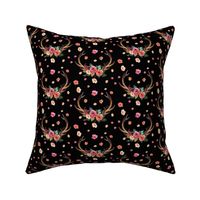 Floral Deer Garden - Black