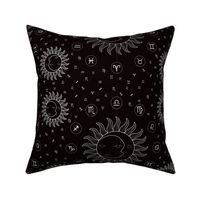 Celestial Zodiac Symbols - Black/White