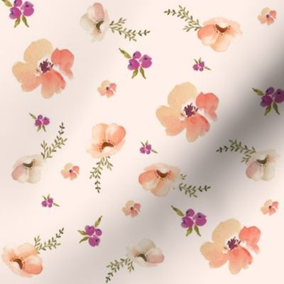 Floral Peach Dreams - Light Pink