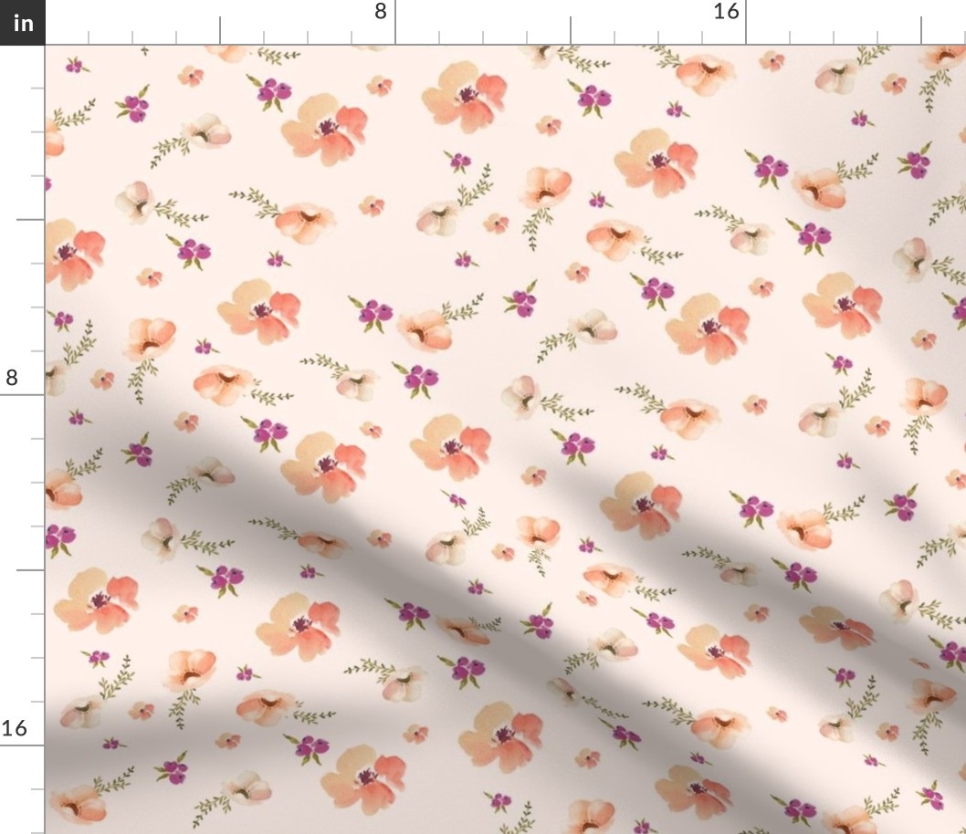 Floral Peach Dreams - Light Pink