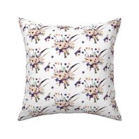 Boho Purple Floral & Arrows - White