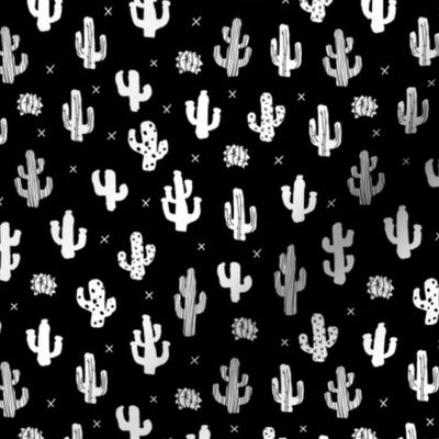 Raw western indian summer cactus garden black and white