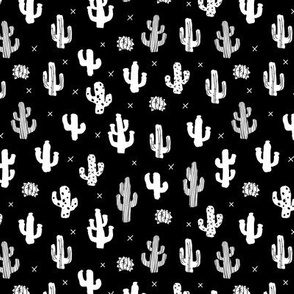 Raw western indian summer cactus garden black and white