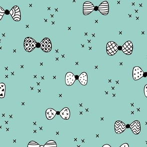 Sweet geometric bow tie hipster illustration cool great gatsy print black and white mint