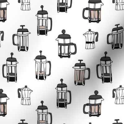 Cool italian espresso coffee maker pot illustration black and white