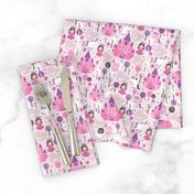 Princess unicorn and fairy land castle magical print for girls