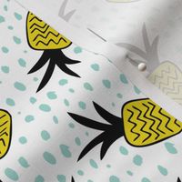 Summer pineapples memphis style pop triangle yellow mint