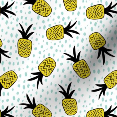 Summer pineapples memphis style pop triangle yellow mint