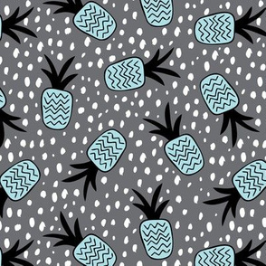 Summer pineapples memphis style pop triangle blue