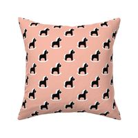 Sweet baby rocking horse kids print scandinavian style black and white coral pink