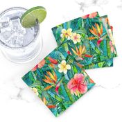 Classic Tropical Garden in watercolors 2