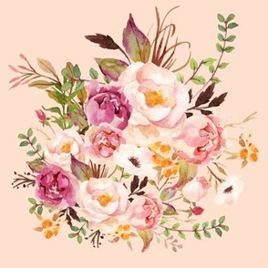 Boho Vintage Floral Pastel - Pink