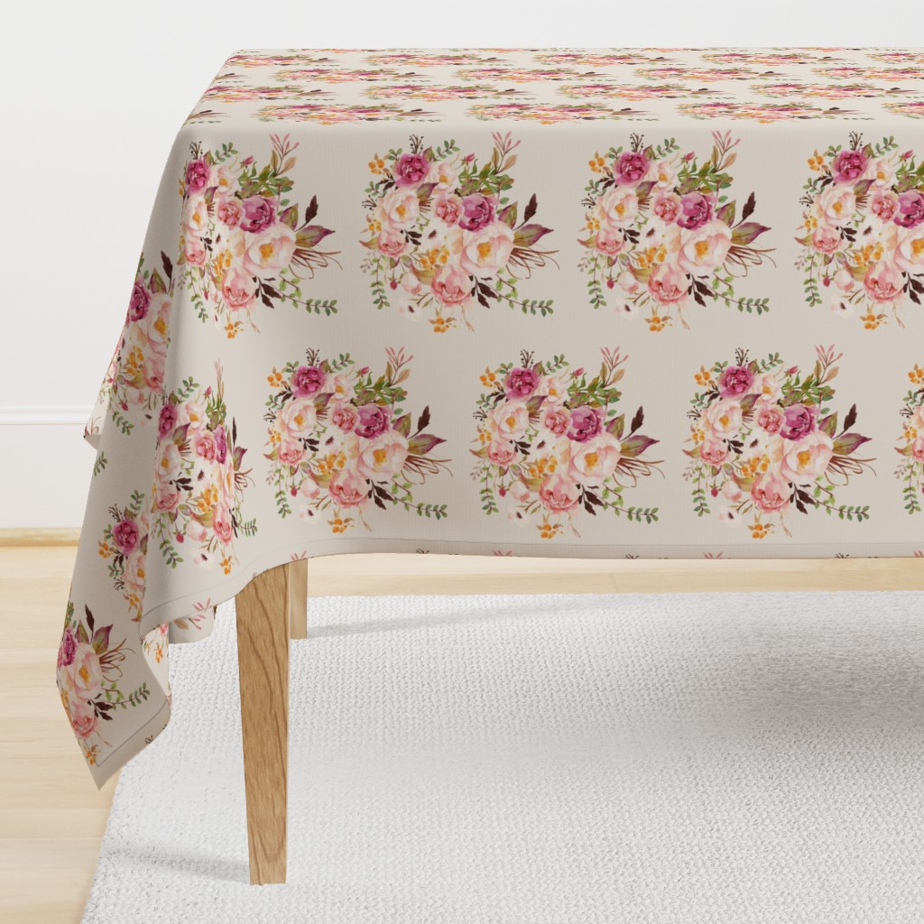 Boho Vintage Floral Pastel - Pink