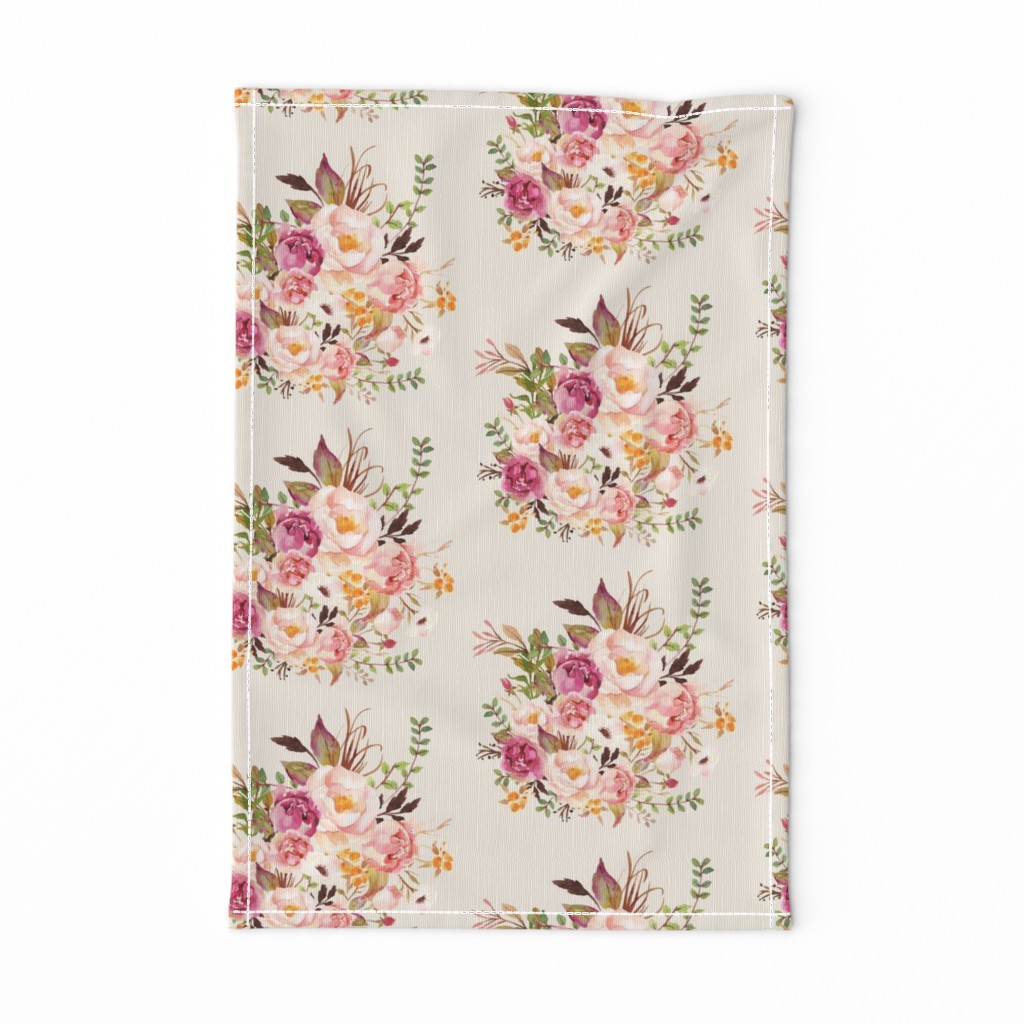 Boho Vintage Floral Pastel - Pink