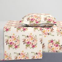 Boho Vintage Floral Pastel - Pink