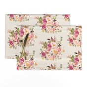 Boho Vintage Floral Pastel - Pink