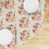 Boho Vintage Floral Pastel - Pink