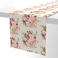 Boho Vintage Floral Pastel - Pink