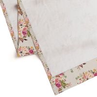 Boho Vintage Floral Pastel - Pink