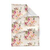 Boho Vintage Floral Pastel - Pink