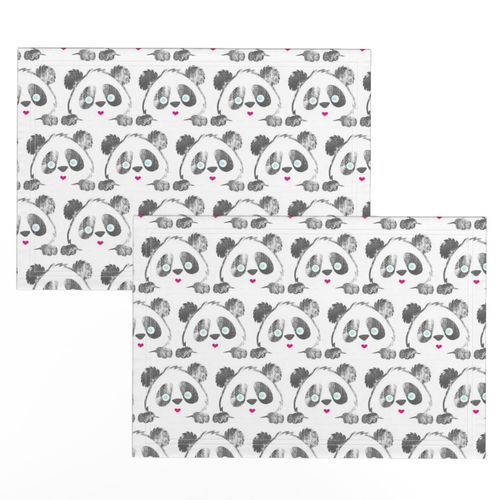 Panda Love Grey Grunge