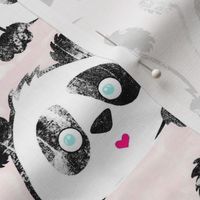 Panda Love Grunge on Pink