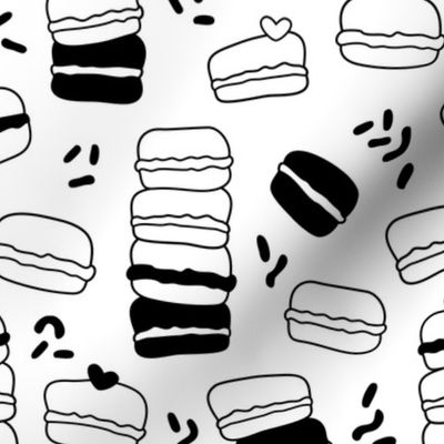 Cool trendy candy macaron macaroon design memphis style black and white