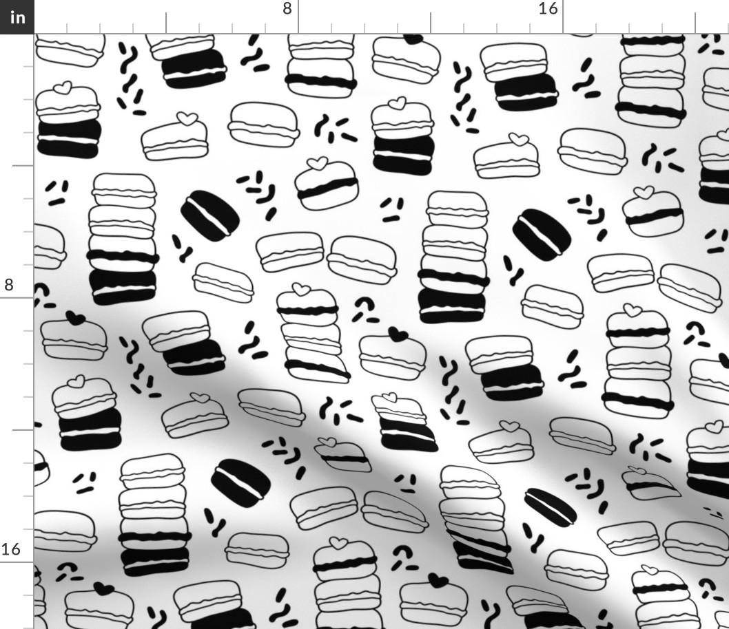 Cool trendy candy macaron macaroon design memphis style black and white