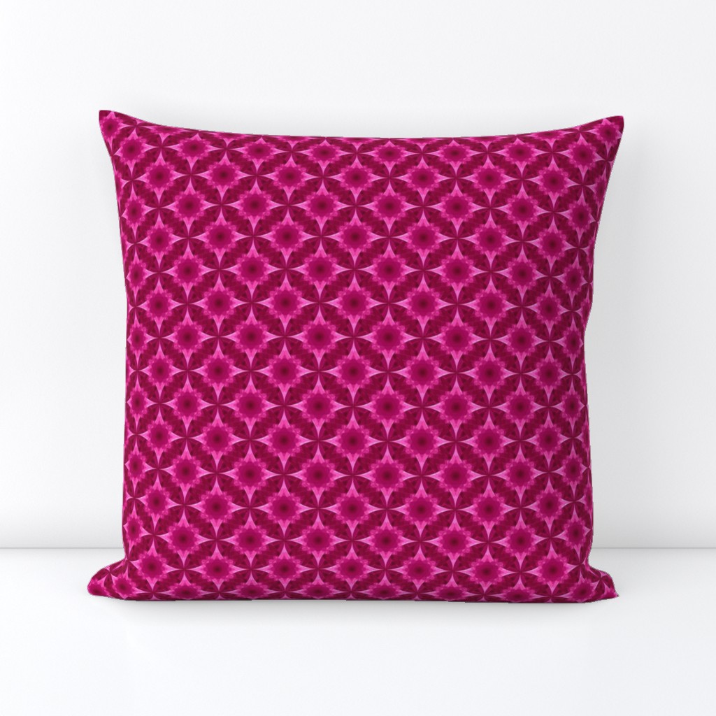 Geometric floral pattern crimson