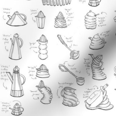 Kitchenware Sampler monochrome