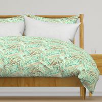 Cutout Leaves Coffee Teal 180L