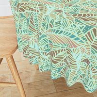 Cutout Leaves Coffee Teal 180L