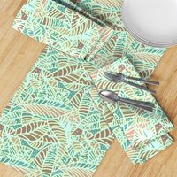 Cutout Leaves Coffee Teal 180L