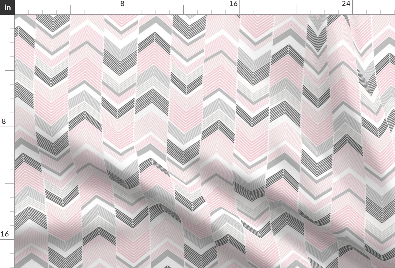 Black Grey Pink Chevron