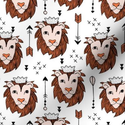Sweet king of the jungle animals lion king and arrows orange