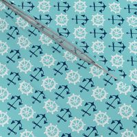 Anchors Away - Nautical Aqua Blue