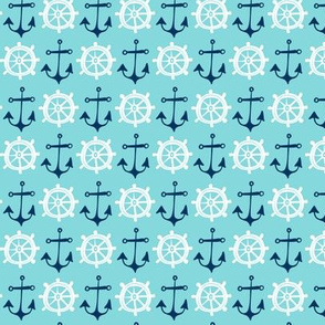 Anchors Away - Nautical Aqua Blue