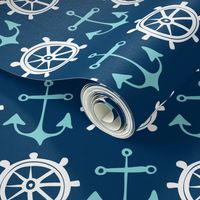 Anchors Away - Nautical Navy Blue 