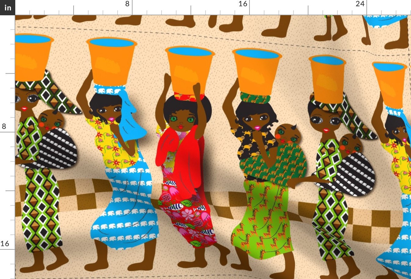 African Water Ladies Tea Towel