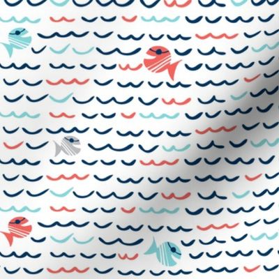 Choppy Waters - Nautical Fish & Waves