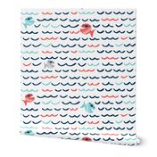 Choppy Waters - Nautical Fish & Waves