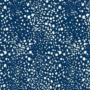 Kelp Dot - Geometric Irregular Dot Seaworthy Navy Blue White Regular