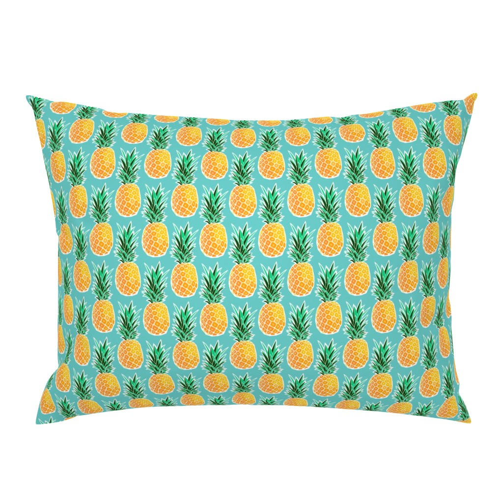 Tropical Pineapple - Turquoise Geometric Fruit